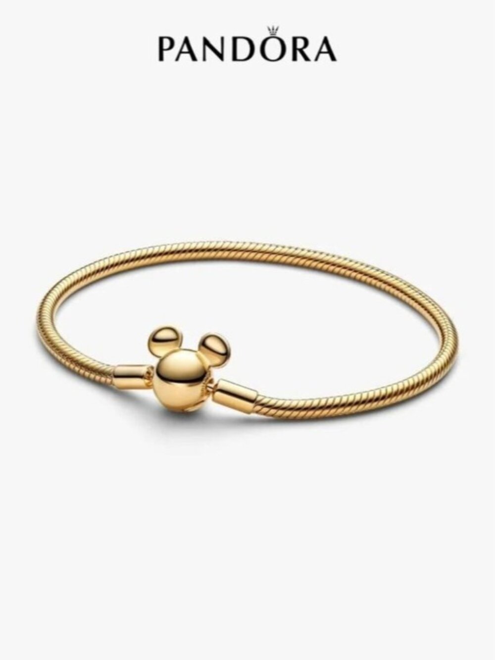 🌸✨🌸 Pandora Disney Mickey Mouse Clasp Moments Snake Chain Bracelet